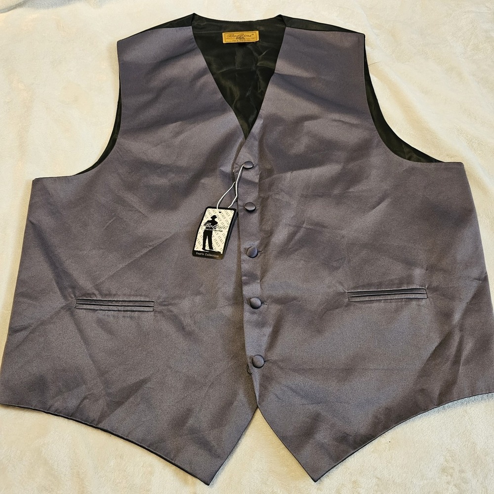 Boltini Italy Vests Collection Gray & Black Mens XL Vest NWT